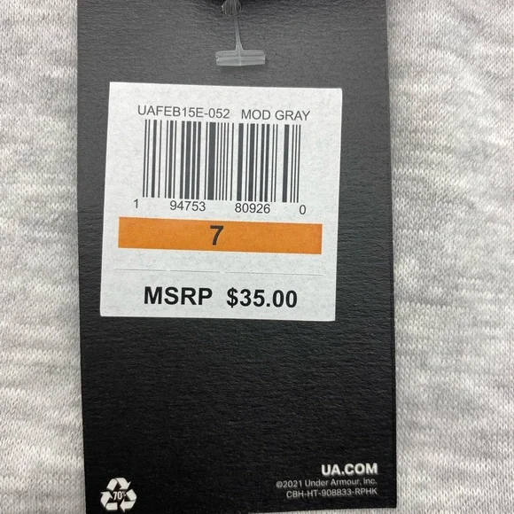 Under Armour Boys Long Sleeve Fleece Sweatshirt, Gray NWT - Picture 6 of 6